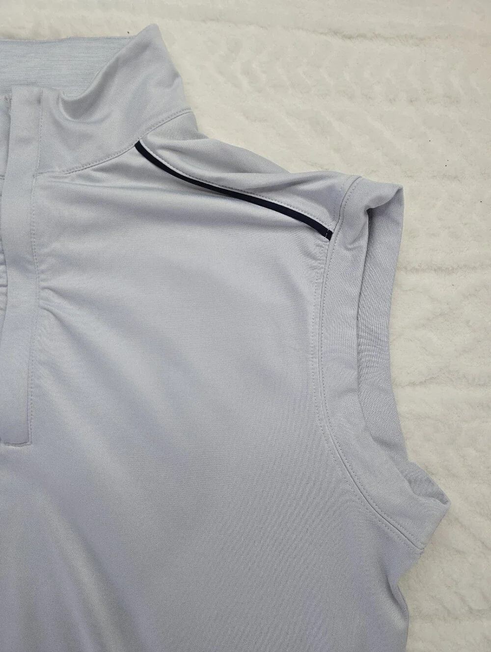 Maelreg Performance Golf Vest Light Blue Quarter Zip Mock Neck Athletic S